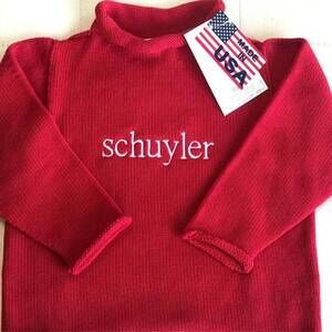 NEW A SOFT IDEA kid's jersey rollneck sweater in red